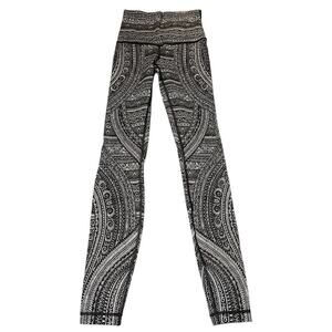 Lululemon Entwined Wunder Under Pant Hi-rise 50 Ice Grey Black 20” Women‎ Size 4